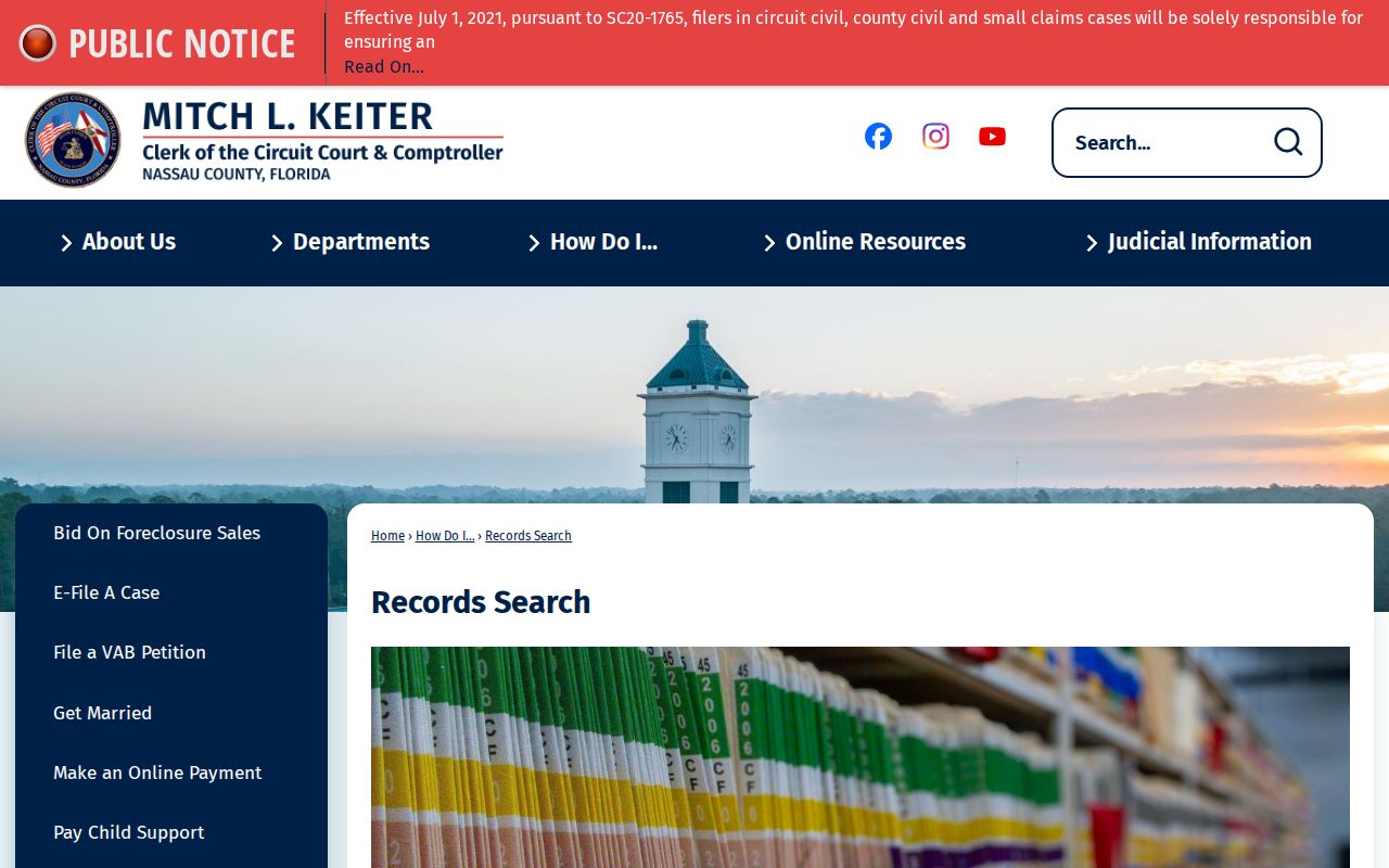 Nassau County criminal case records OCRS search page